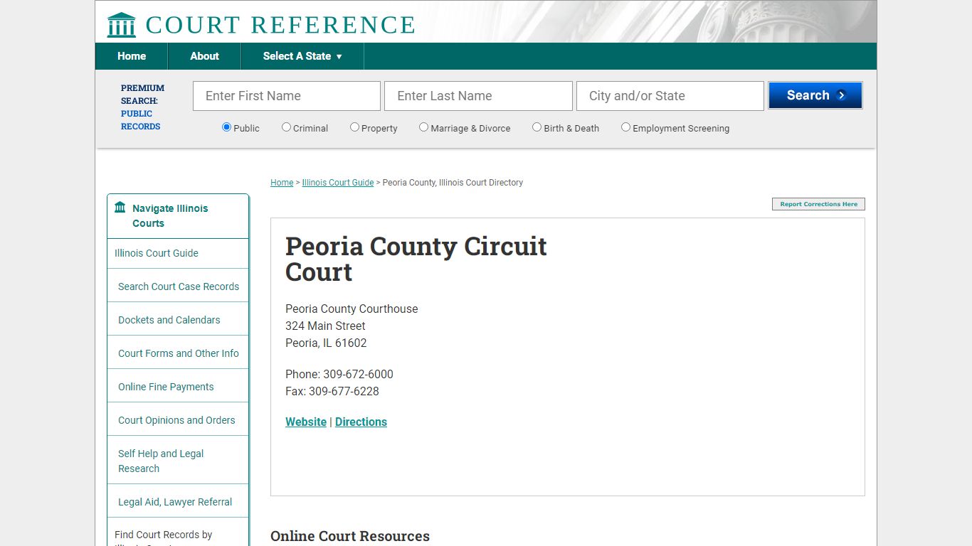 Peoria County Circuit Court - CourtReference.com